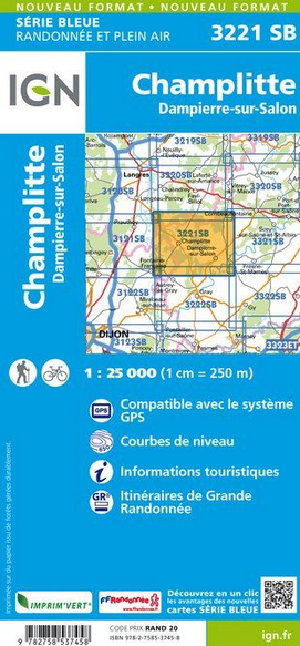 Champagne Süd 1:25.000 - Topographische Karte Frankreich Série Bleue