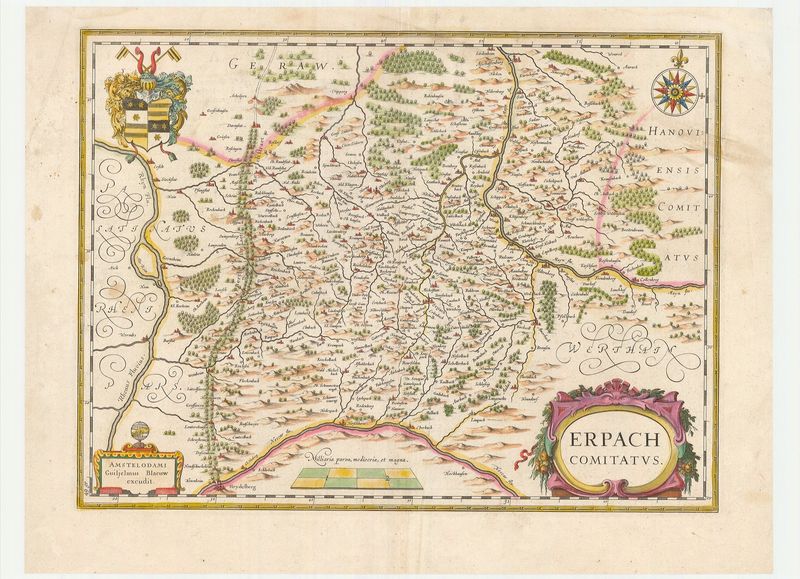 Grafschaft Erbach im Jahr 1635 von Willem Janszoon Blaeu
