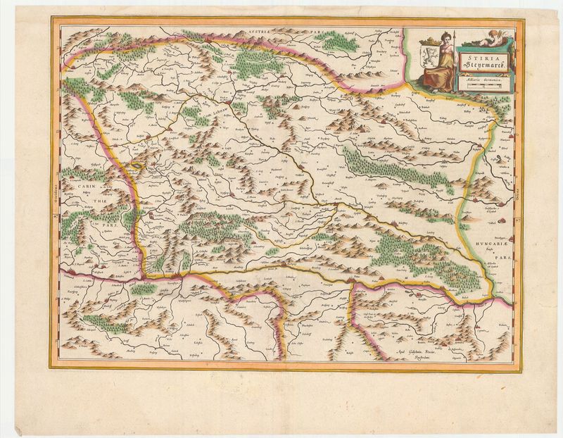 Österreich / Steiermark im Jahr 1635 von Willem Janszoon Blaeu