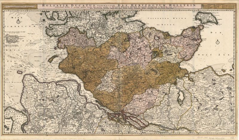 Herzogtum Holstein um das Jahr 1730 von Peter Schenk & Nicolas Visscher