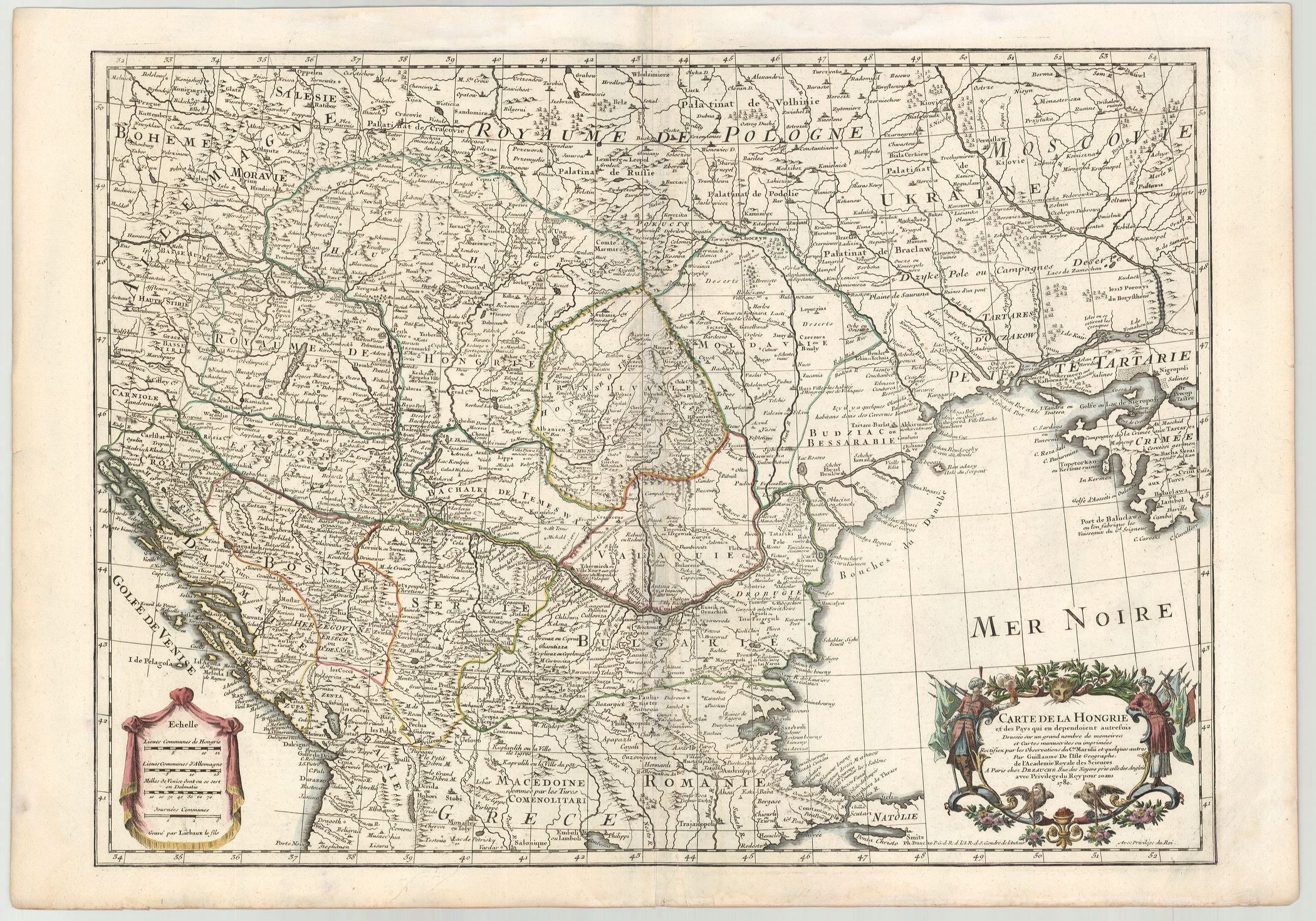 Russland im Jahr 1780 von Guillaume Delisle & Jean-Claude Dezauche