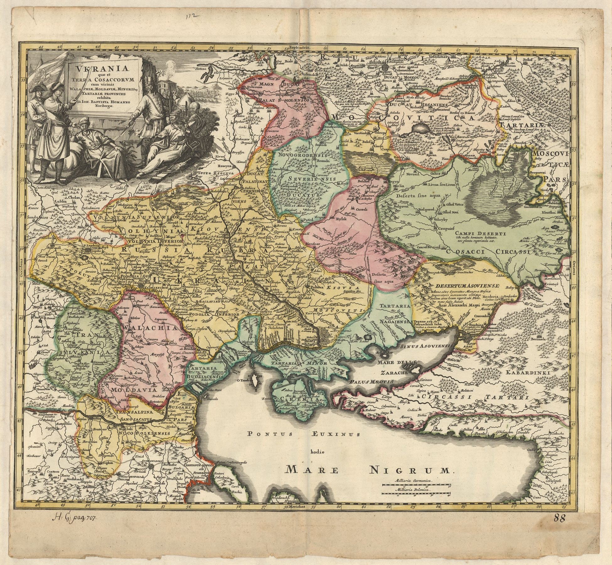 Ukraine in der Zeit um 1720 von Homann Erben