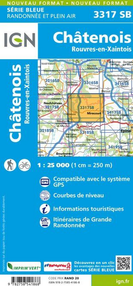 Champagne Süd 1:25.000 - Topographische Karte Frankreich Série Bleue