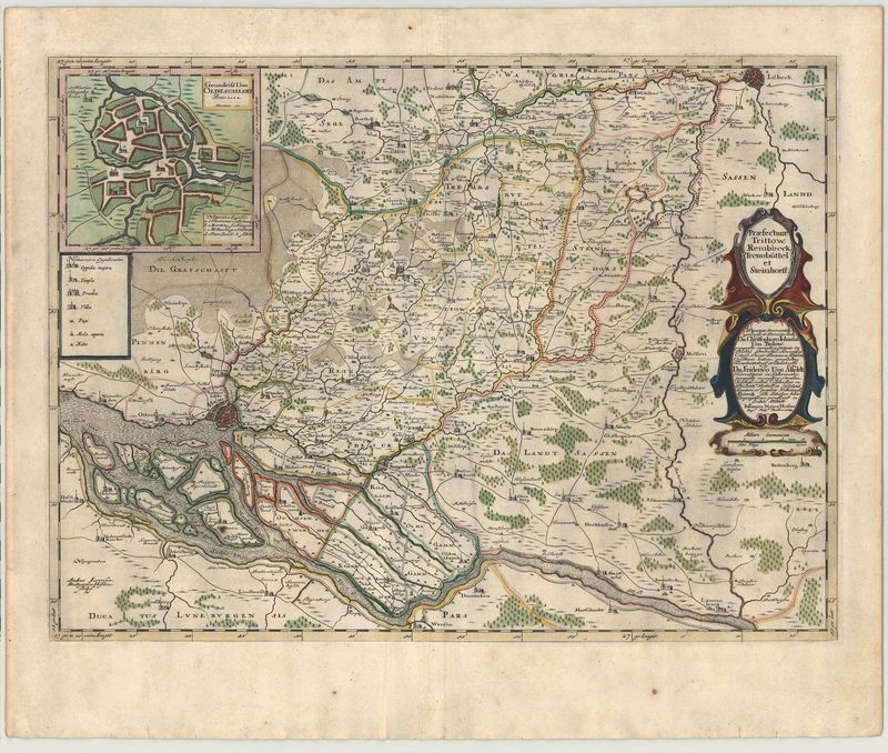 Trittau - Reinbeck im Jahr 1662 von Joan Blaeu & Johannes Mejer