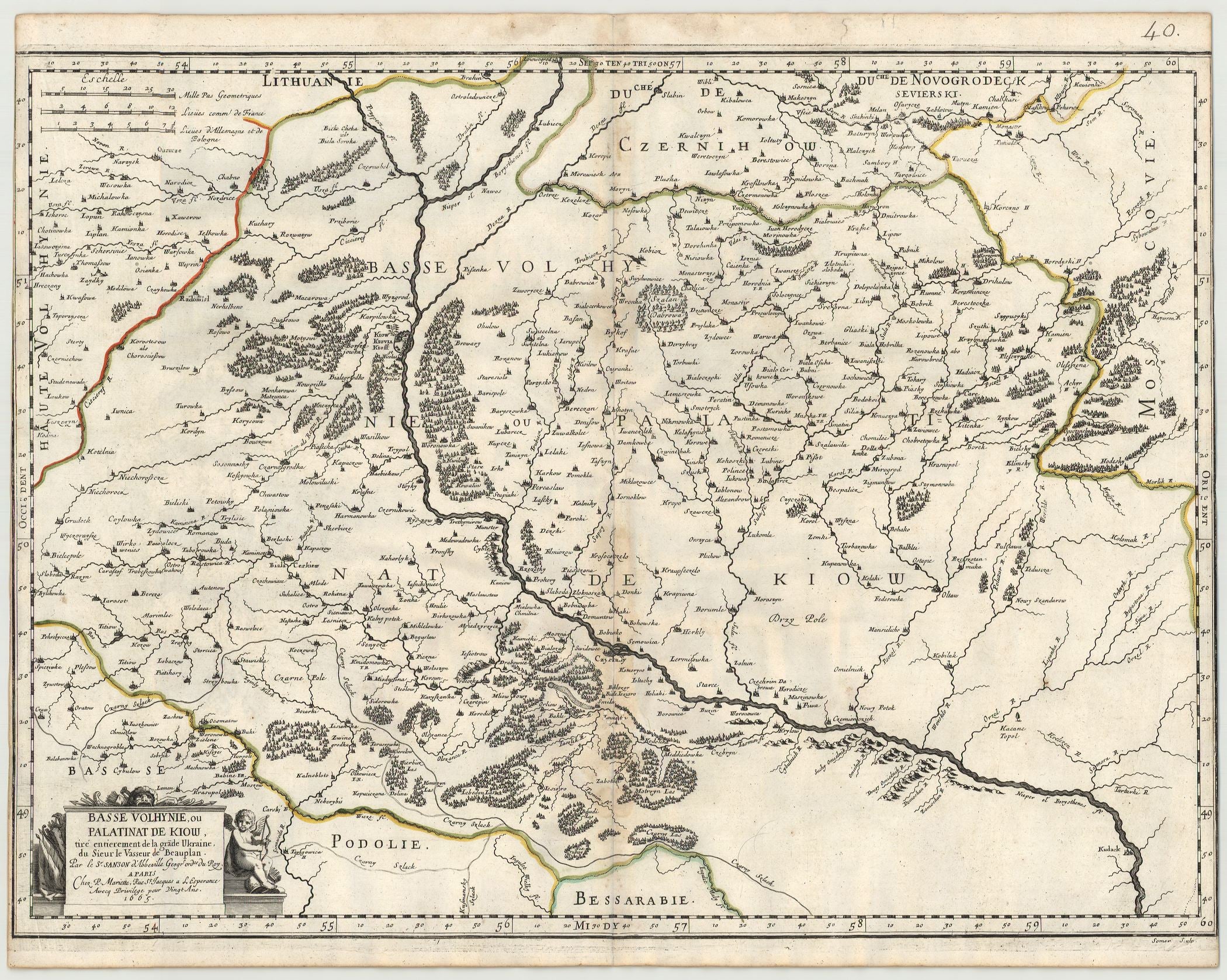 R3339  Sanson bei Mariette: Basse Volhynie, ou Palatinat de Kiow 1665