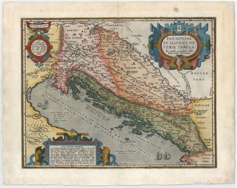 R3349   Ortelius, Abraham : Pannoniae, et Illyrici Veteris Tabula   1590