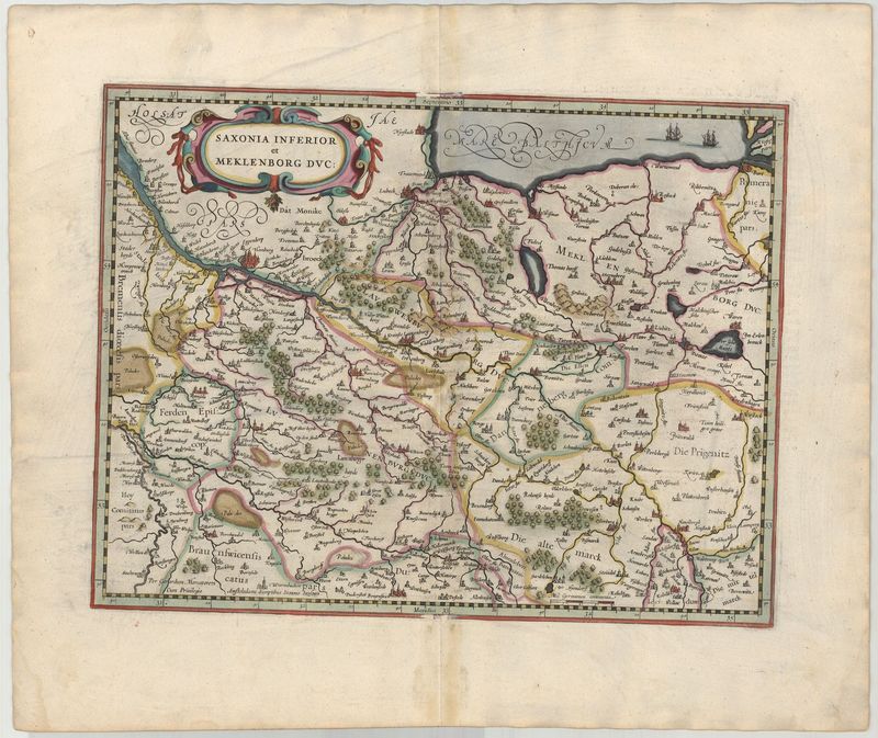 Lauenburg und Mecklenburg im Jahr 1636 von Johannes Janssonius nach Gerard Mercator
