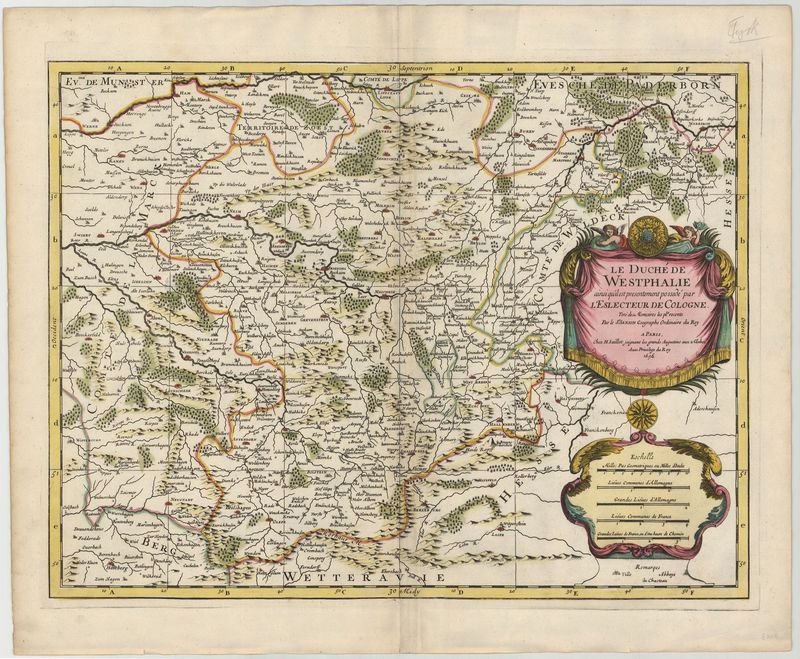 Westfalen im Jahr 1696 von Guillaume Sanson und Alexis Hubert Jaillot