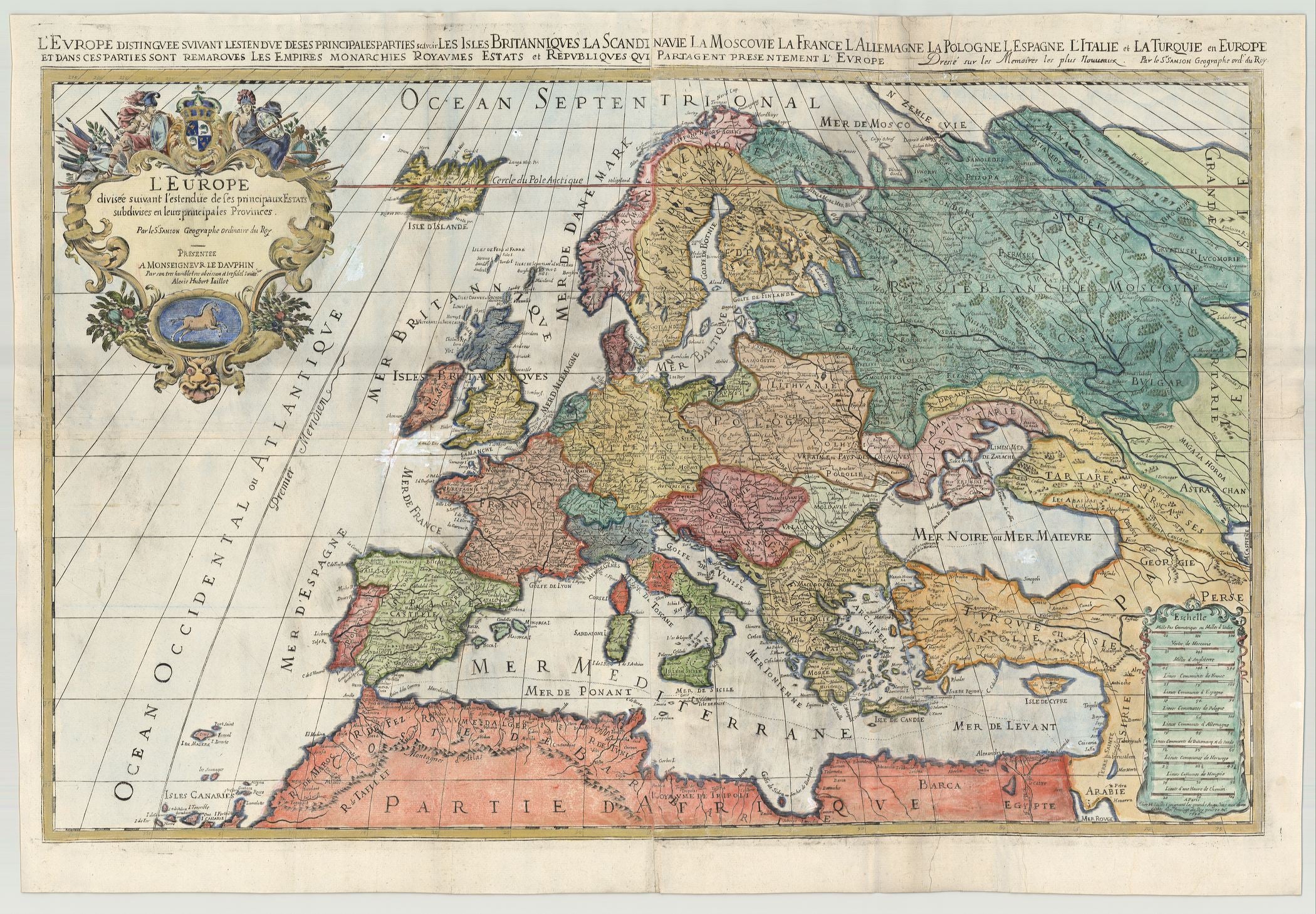 3395   Jaillot, Hubert / Sanson: Satz von 6 Karten (Set of 6 maps) Welt und Kontinente, Jalliot; Hubert   1692