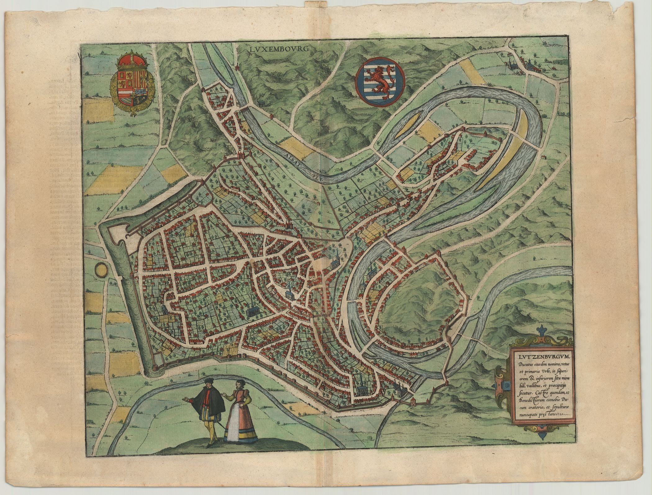 R3407  Braun & Hogenberg: Luxembourg - Lutzenburgum, Ducatus eiusdem Nominis, Vetus et Primaria Urbs 1581