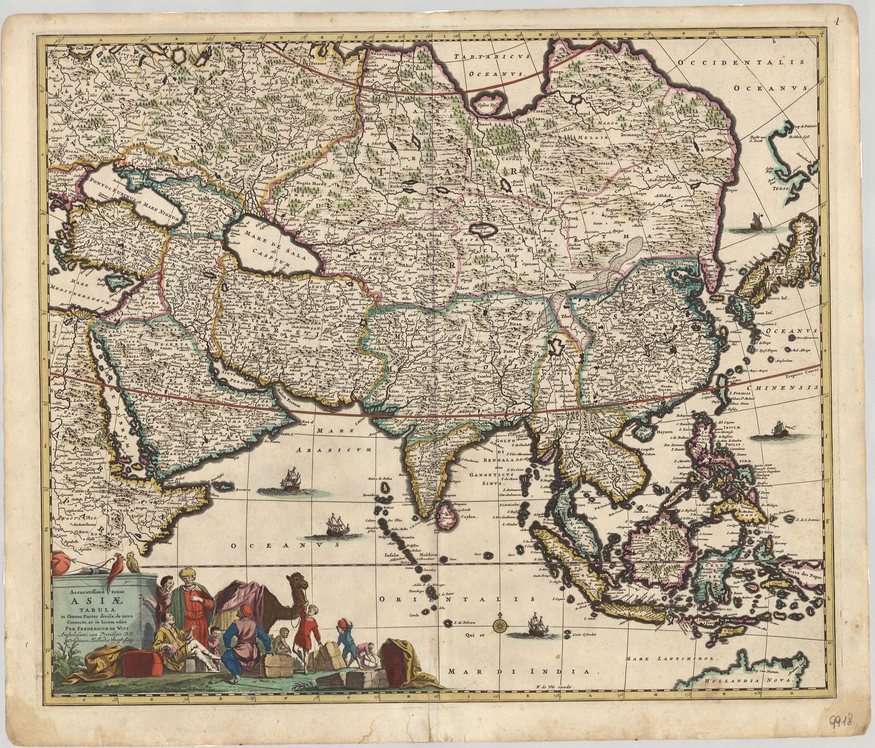 Welt und Kontinente (Kartenset)  um das Jahr 1670 von Frederick de Wit