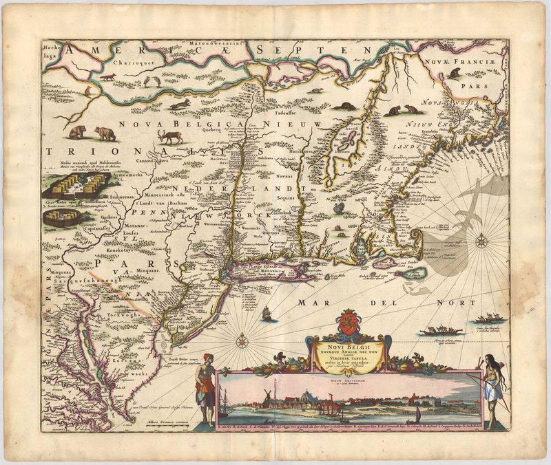 New York und Umgebung in der Zeit um 1684 von Nicolas Visscher