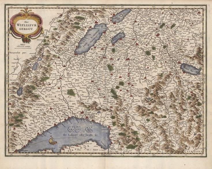 Schweiz und Kanton Waadt um das Jahr 1640