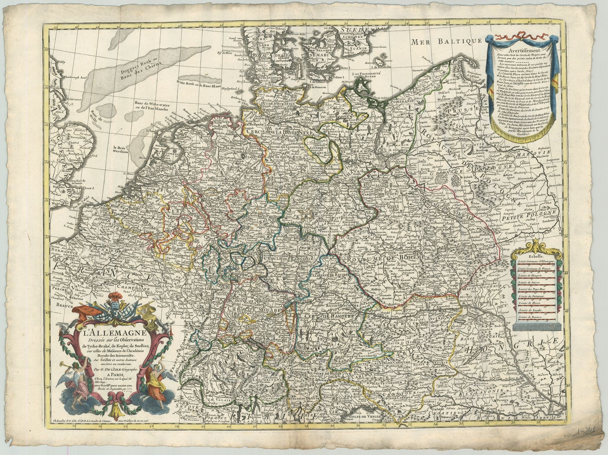 Deutschland im Jahr 1772 von Philippe Buache & Guillaume Delisle