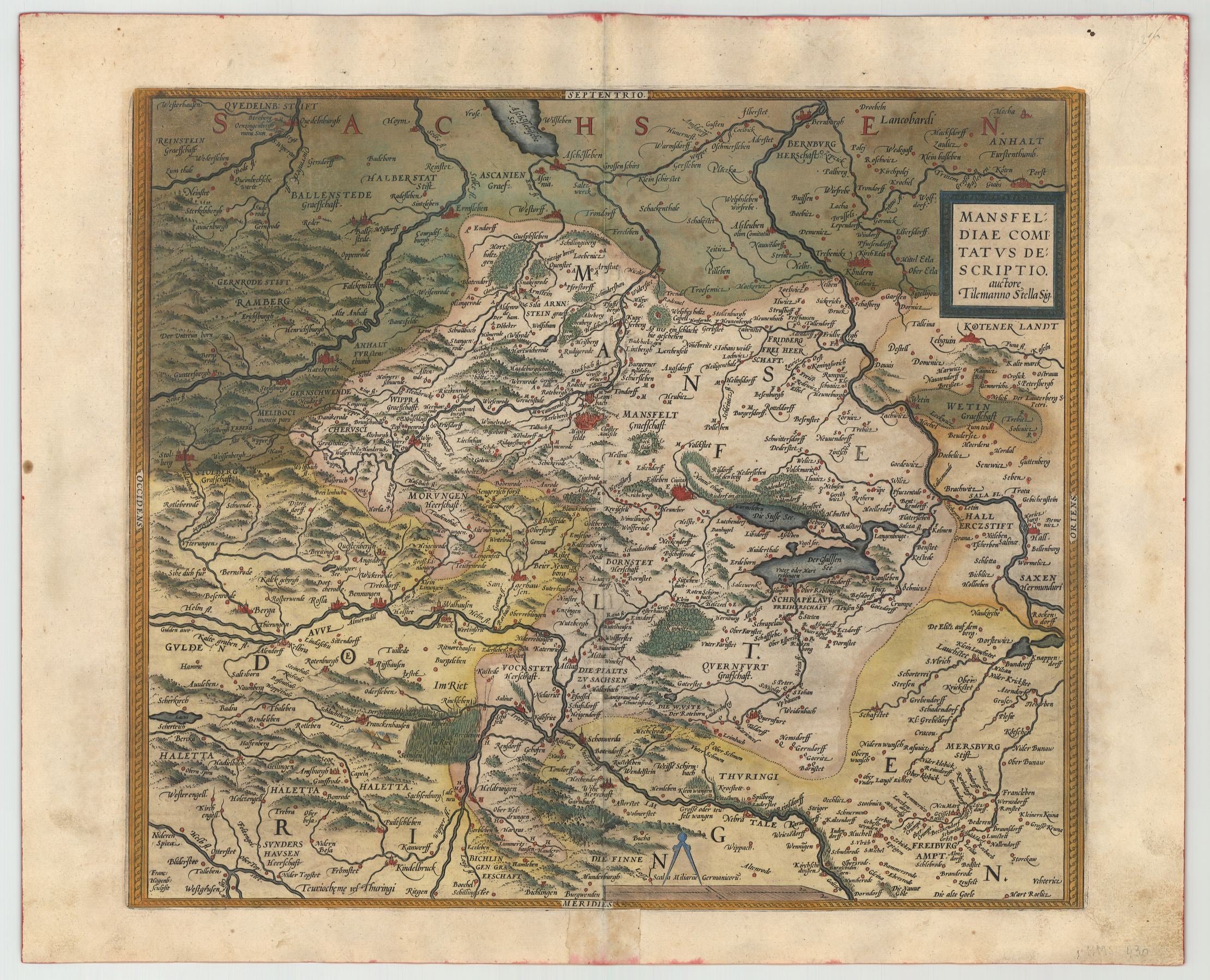 Ortelius, Abraham: Mansfeldiae Comitatus Descriptio 1573