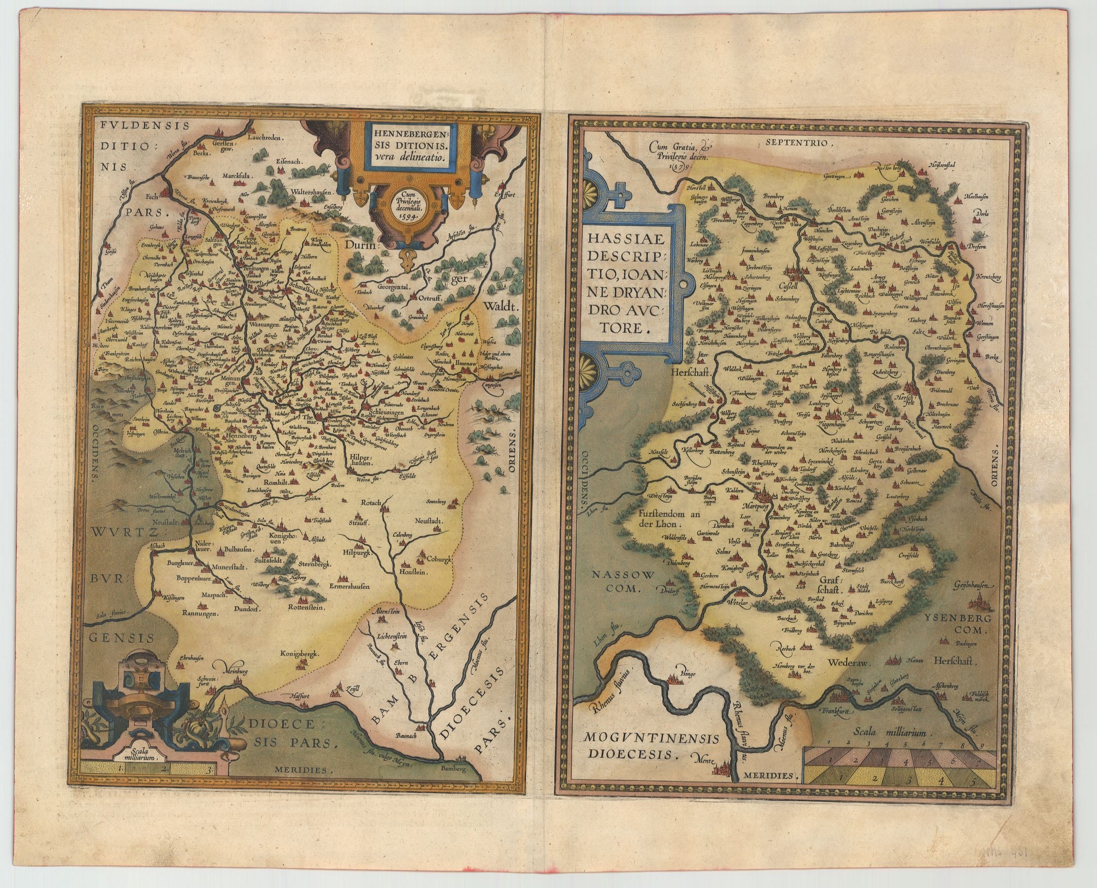 Ortelius, Abraham: Hennebergensis Dictionis/Hassiae Descriptio 1594