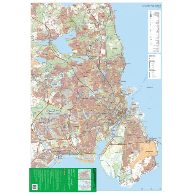 Fahrradkarte von Dänemark und Kopenhagen 1:500.000 / 1:35.000