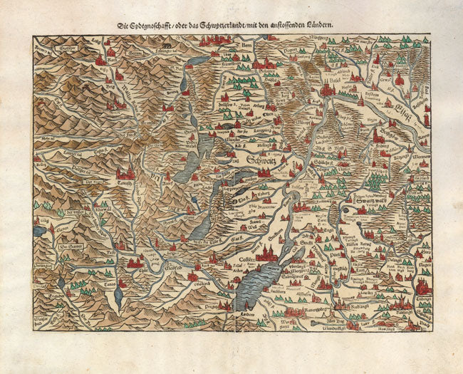 R3808  Münster, Sebastian: Die Eydtgnossenschafft / oder das Schwytzerlandt / mit den anstossenden Ländern 1578