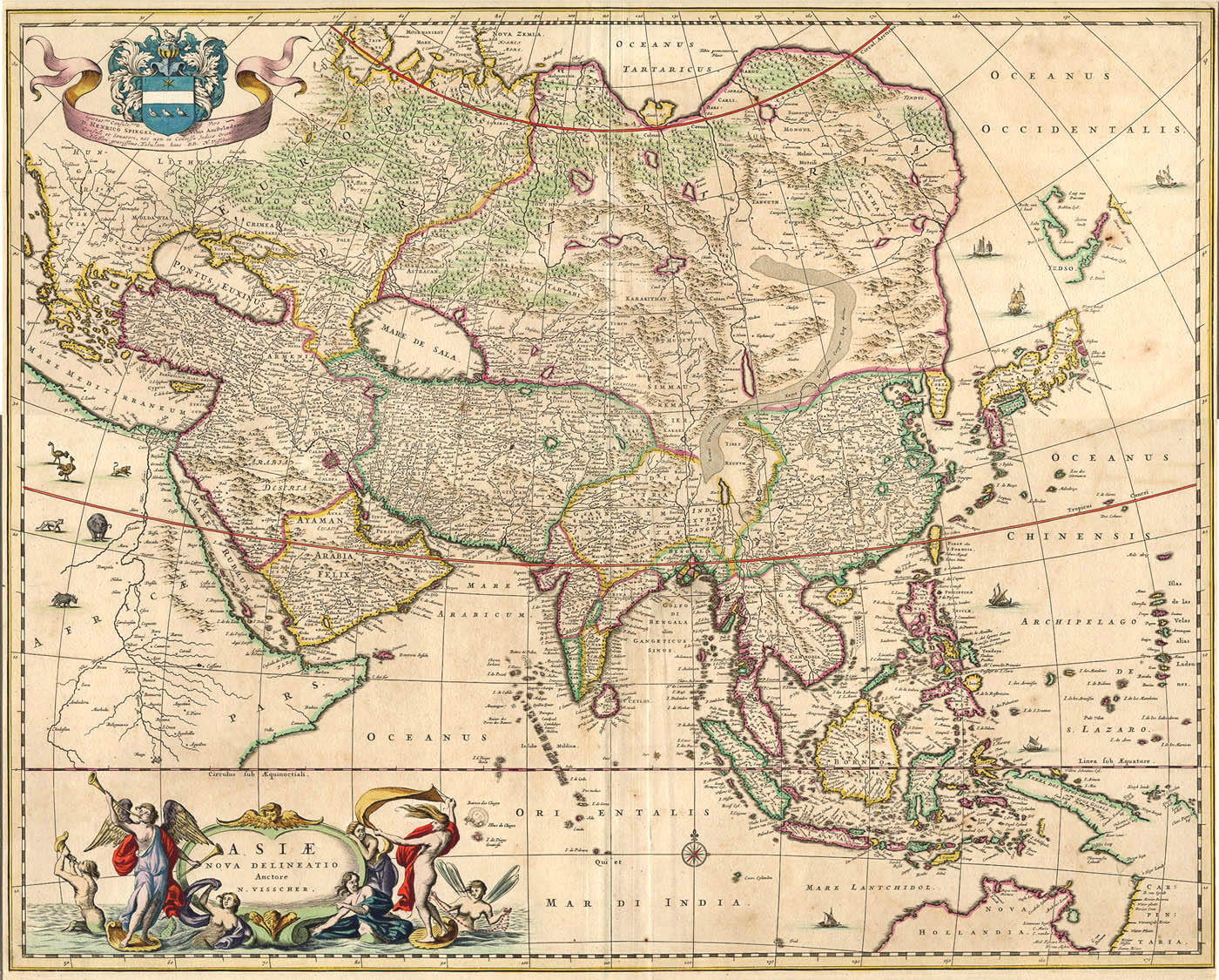 3826  Visscher: Continent of Asia 1656-1677