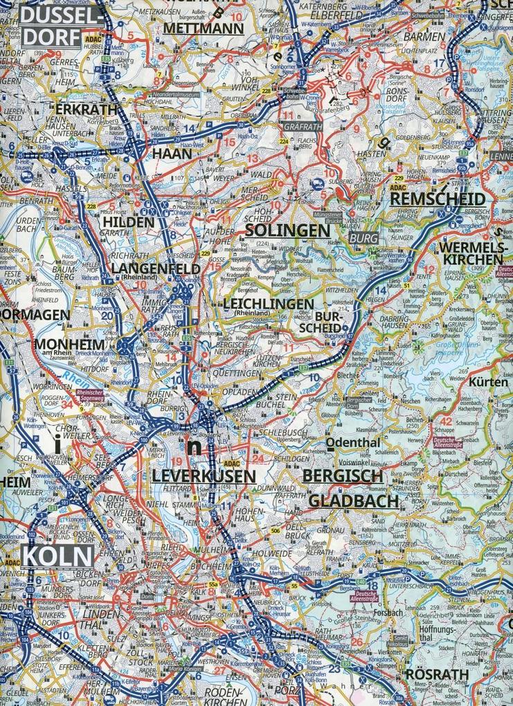 Ruhrgebiet, Köln, Münster 1:150.000 - ADAC Regionalkarte