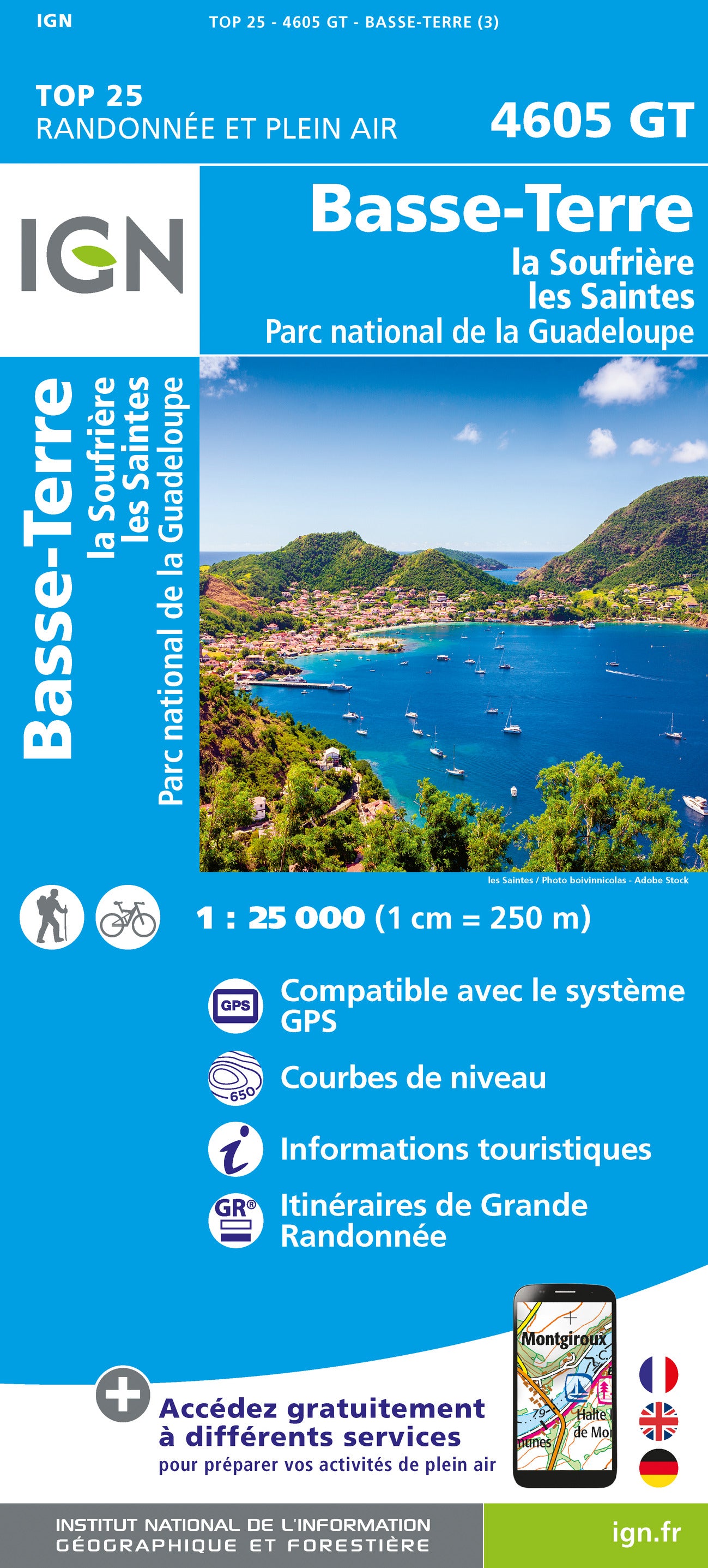 4605GT Basse-Terre / La Soufriere / Guadeloupe 1:25.000 Wanderkarte