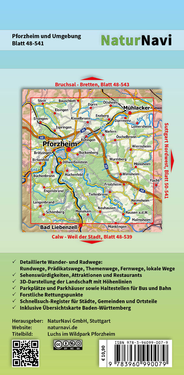 Pforzheim und Umgebung - 1:25.000 NaturNavi Wanderkarte