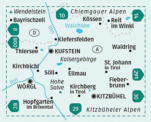 9 Kaisergebirge 1:50.000 - Kompass Wanderkarte