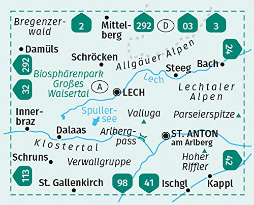 33 Arlberg, Verwallgruppe 1:50.000 - Kompass Wanderkarte