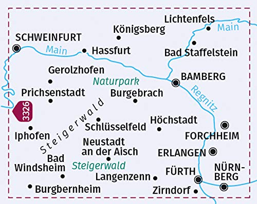 3328 Nürnberg, Bamberg, Steigerwald 1:70.000 - KOMPASS Fahrradkarte