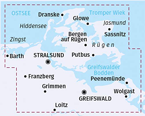 3319 Rügen, Stralsund, Greifswald 1:70.000 - KOMPASS Fahrradkarte