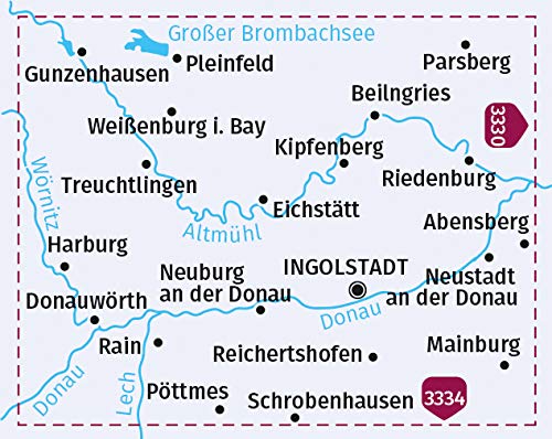 3329 Altmühltal 1:70.000 - KOMPASS Fahrradkarte