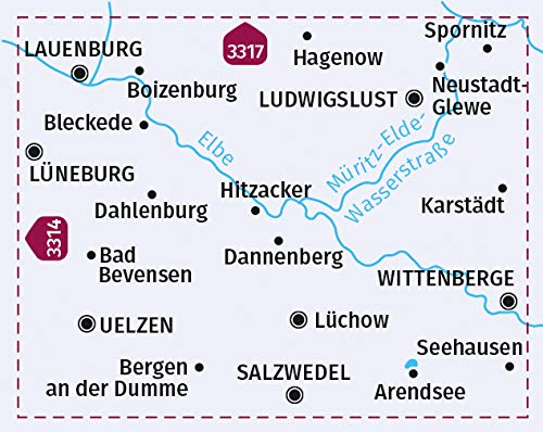 3321 Elbe, Wendland, Westliche Prignitz 1:70.000 - KOMPASS Fahrradkarte