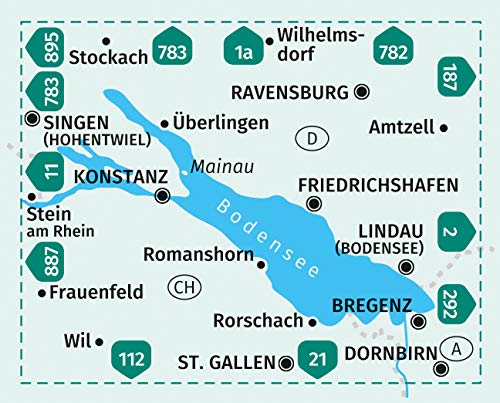 1c Bodensee Gesamtgebiet 1:75.000 - Kompass Wanderkarte