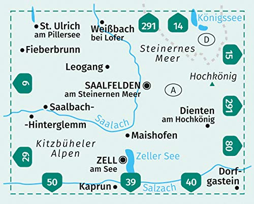 30  Saalfelden, Saalbach-Hinterglemm, Zell am See - 1:50 000 Kompass Wanderkarte