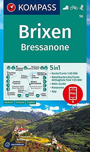 56 Brixen / Bressanone 1:50.000 - Kompass Wanderkarte