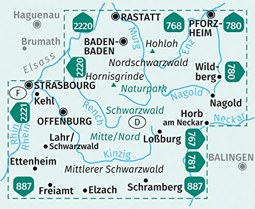 886 Schwarzwald Nord 1:50.000 - Kompass Wanderkartenset