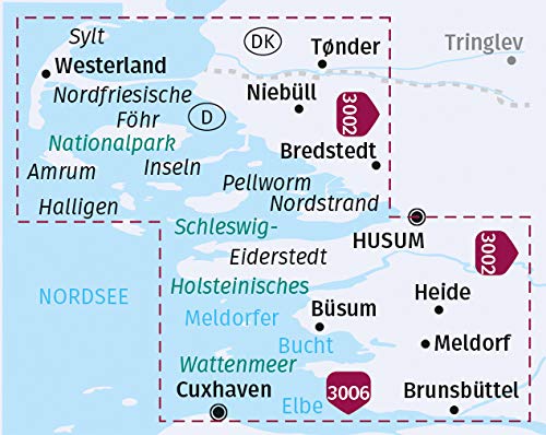 3311 Schleswig-Holsteinische Westküste, Brunsbüttel bis Sylt 1:70.000 - KOMPASS Fahrradkarte