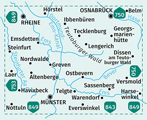 863 Münster, Osnabrück 1:35.000 - Kompass Wanderkarte