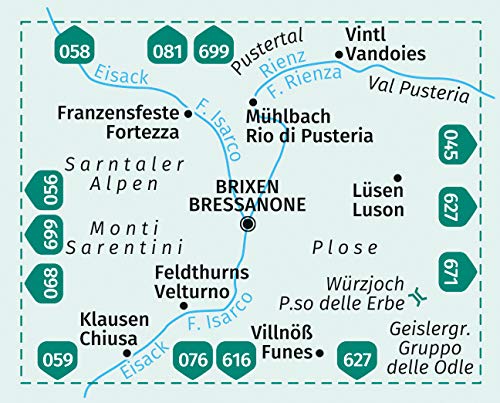 050 Brixen und Umgebung 1:25.000 - Kompass Wanderkarte