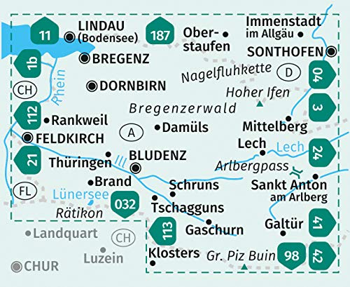 292 Vorarlberg 1:50000 - Kompass Wanderkarten