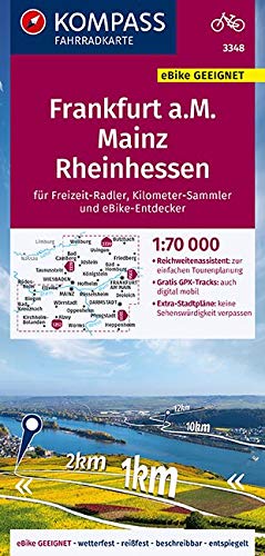 3348 Frankfurt a.M., Mainz, Rheinhessen 1:70.000 - KOMPASS Fahrradkarte