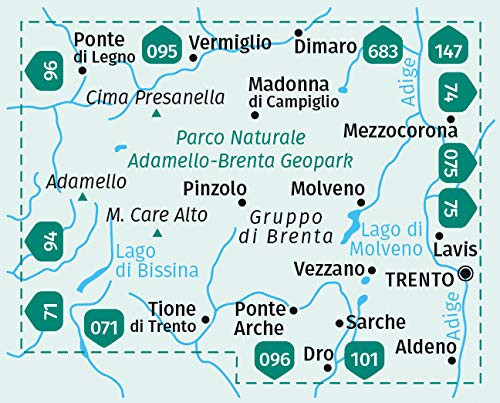 070 Naturpark Adamello-Brenta Geopark 1:40.000 - Kompass Wanderkarte