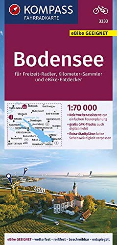 3333 Bodensee 1:70.000 - KOMPASS Fahrradkarte