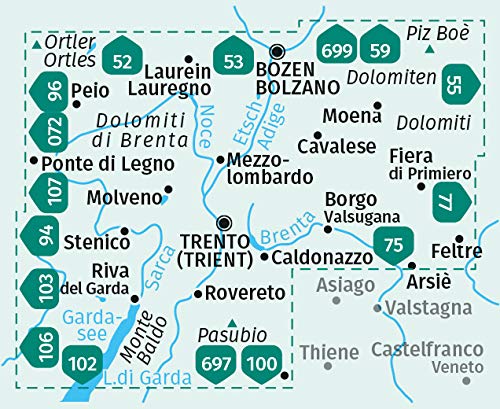 683 Trentino 1:50 000 - Kompass Wanderkarte