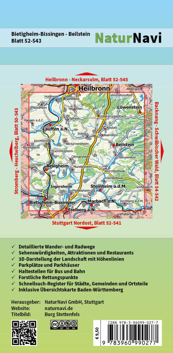 Bietigheim-Bissingen - Beilstein - 1:25.000 NaturNavi Wanderkarte