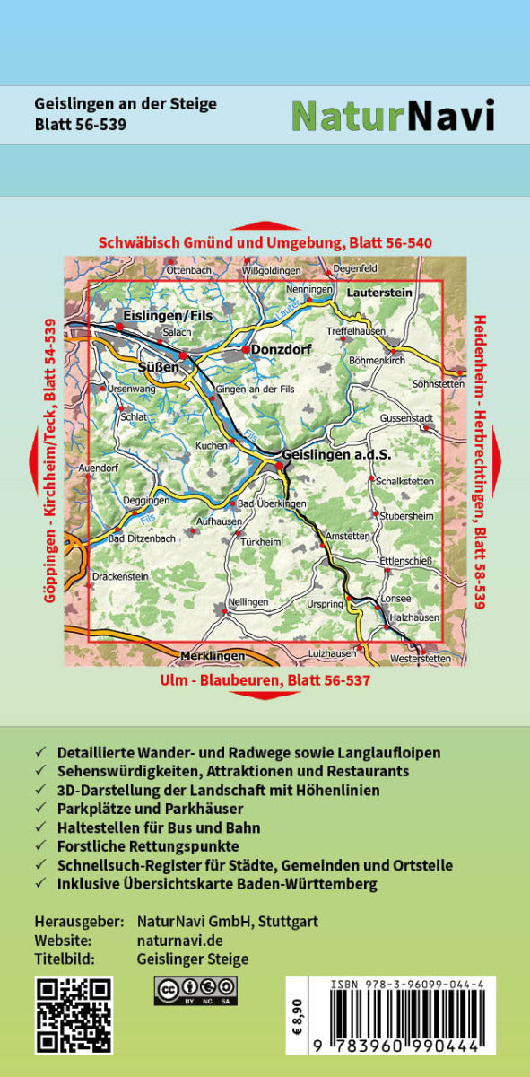 Geislingen an der Steige - 1:25.000 NaturNavi Wanderkarte