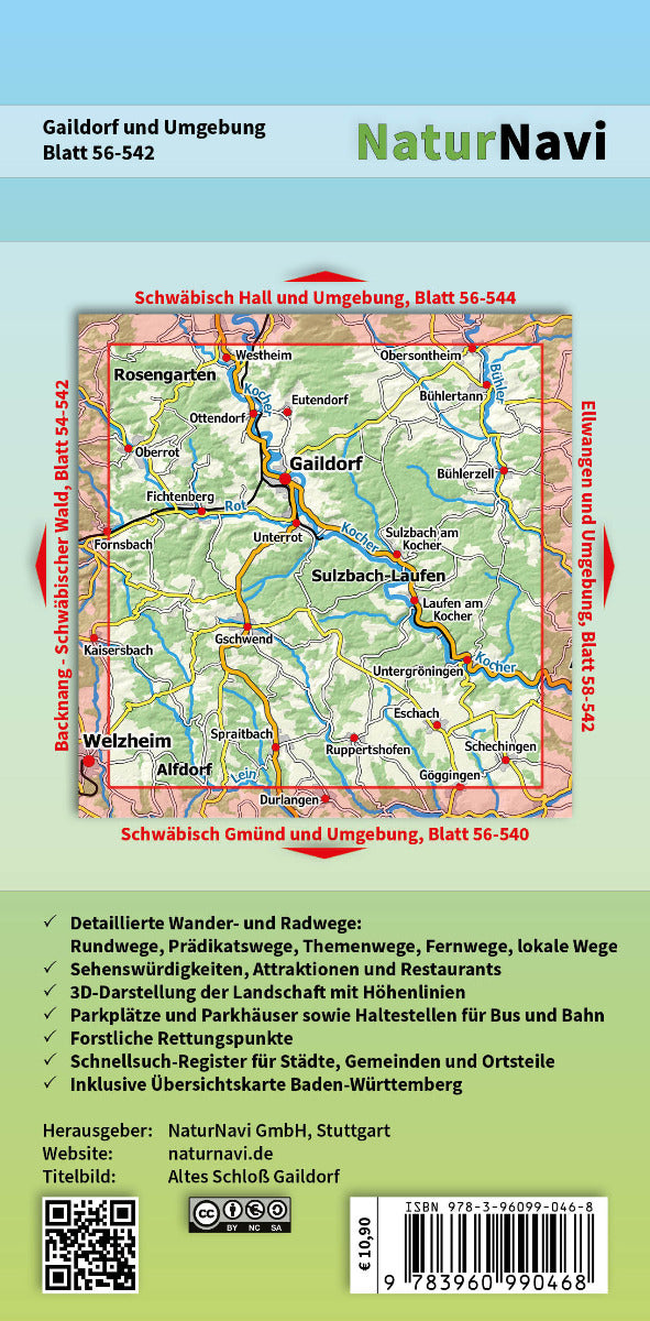 Gaildorf und Umgebung - 1:25.000 NaturNavi Wanderkarte