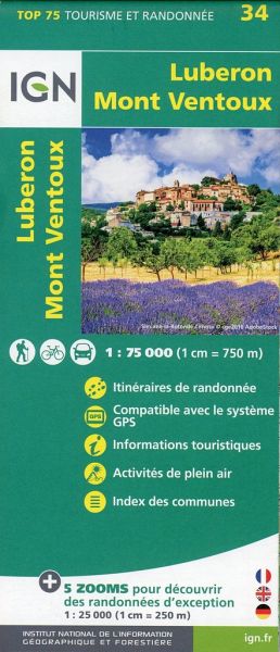 Luberon - Mont Ventoux 1:75.000
