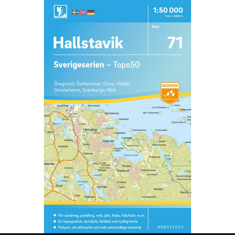 Sverigeserien 1:50.000 Wanderkarten Schweden (1 Malmö - 71 Hallstavik)