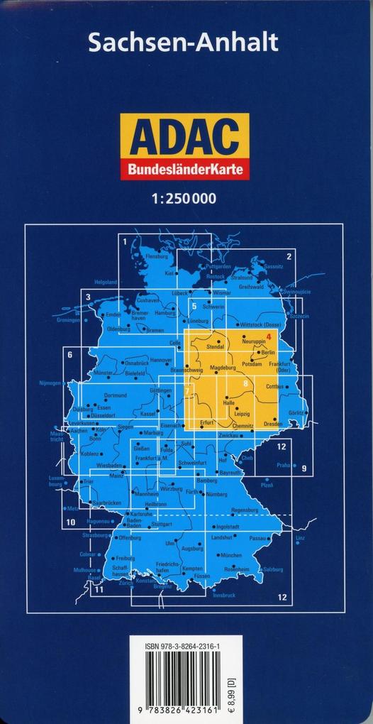 Sachsen-Anhalt 1:250.000 - ADAC Bundesländerkarte